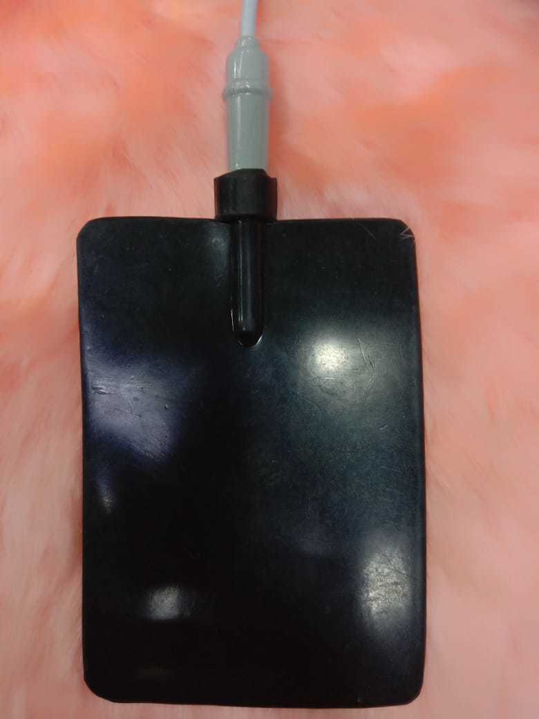 Double Channel Conductive Electrodes / Pads - Conductive Silicon Material 2x2 Inch Size Black Pads With Color-coded Cables 1 Meter Length | Autoclavable Lightweight Flexible Design