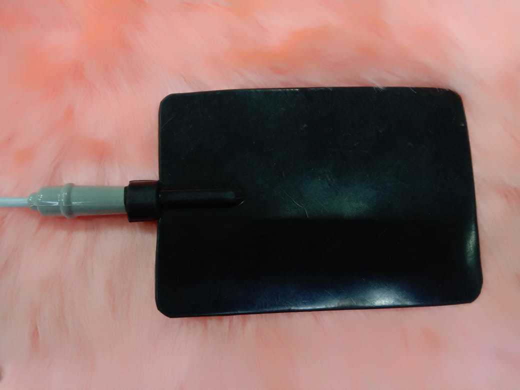 Double Channel Conductive Electrodes / Pads - Conductive Silicon Material 2x2 Inch Size Black Pads With Color-coded Cables 1 Meter Length | Autoclavable Lightweight Flexible Design