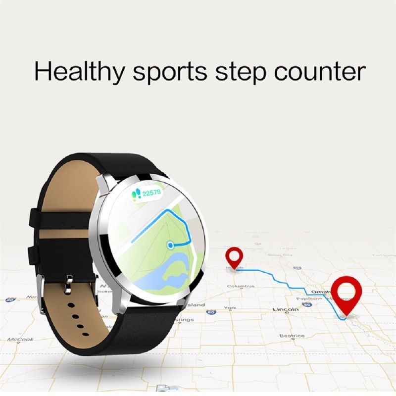 Blue W1 Bluetooth Smart Watch Heart Rate Blood Pressure Monitoring Reminder