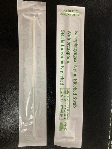 Nylon Swab - Nylon Material, White Stick Color | Individually Wrapped, Easy to Use, Ideal for Nasal Sample Collection