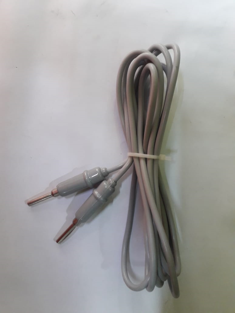 Monopolar Active Handle Silicon Cable Cord - Silicon Rubber, 3 Meter Length, Gray & Blue, 220 Watt Power | Ideal For Surgical Applications In Hospitals & Clinics