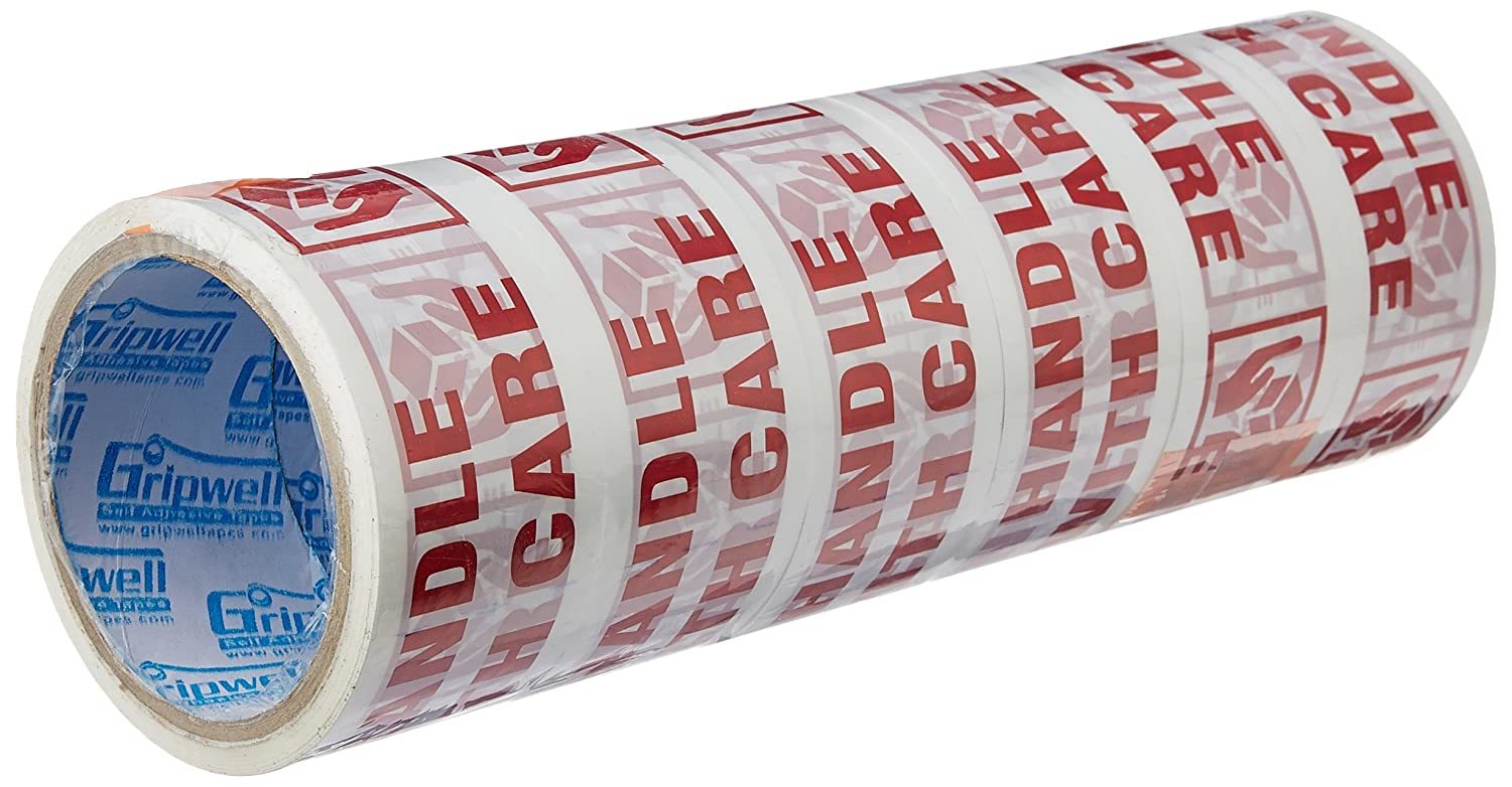 Bopp Printed Tapes - Bopp Film, 48mm X 66m, Red Color, 50 Micron Thickness | Acrylic Adhesive, 76mm Core Diameter