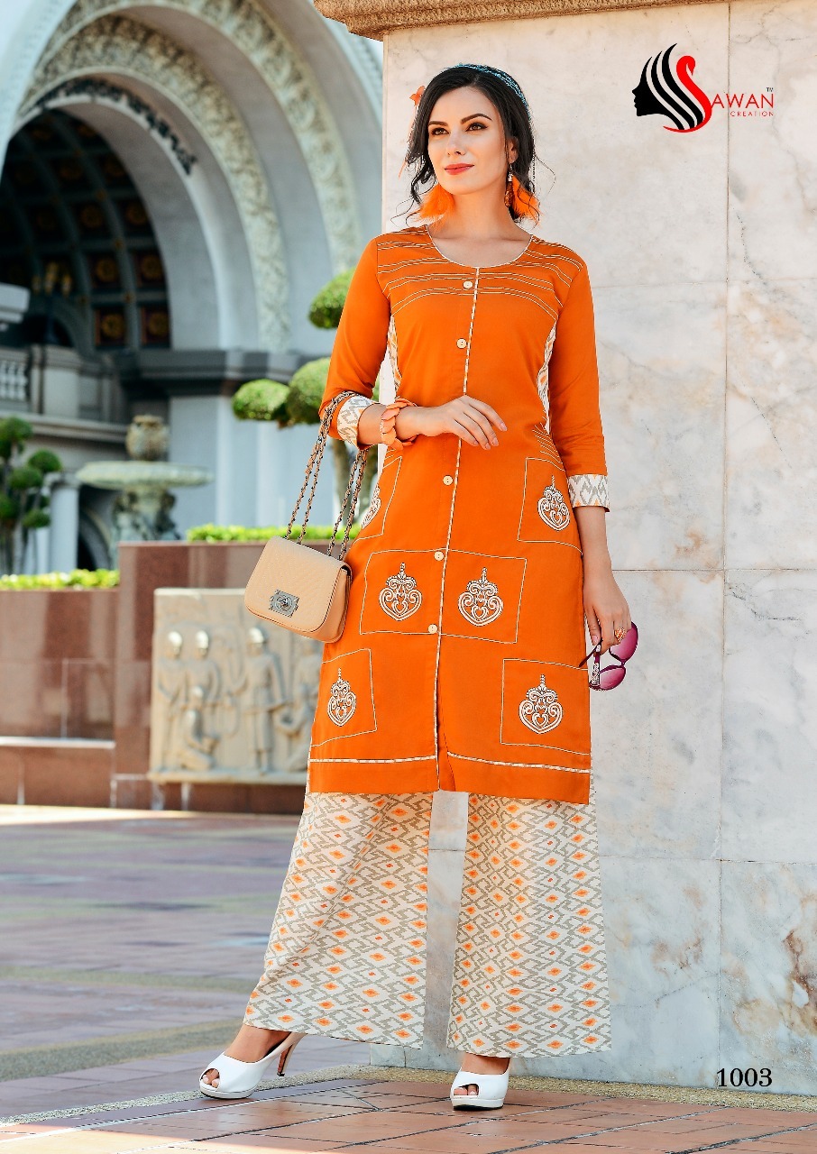 Spring Dani Vol-1 Sawan Creation Heavy Rayon Palazzo Kurtis