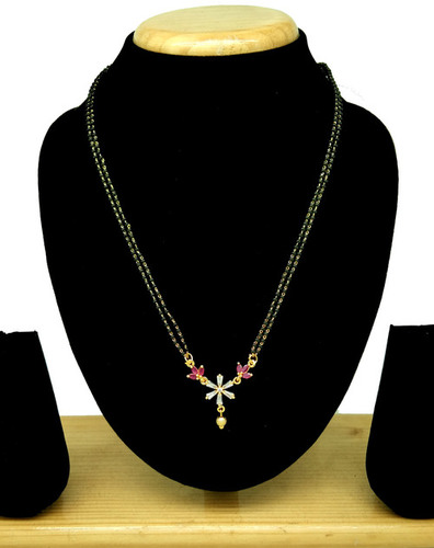 New Design AD Mangalsutra - Gold Plated Finish | Elegant Gold Color, Exquisite Craftsmanship