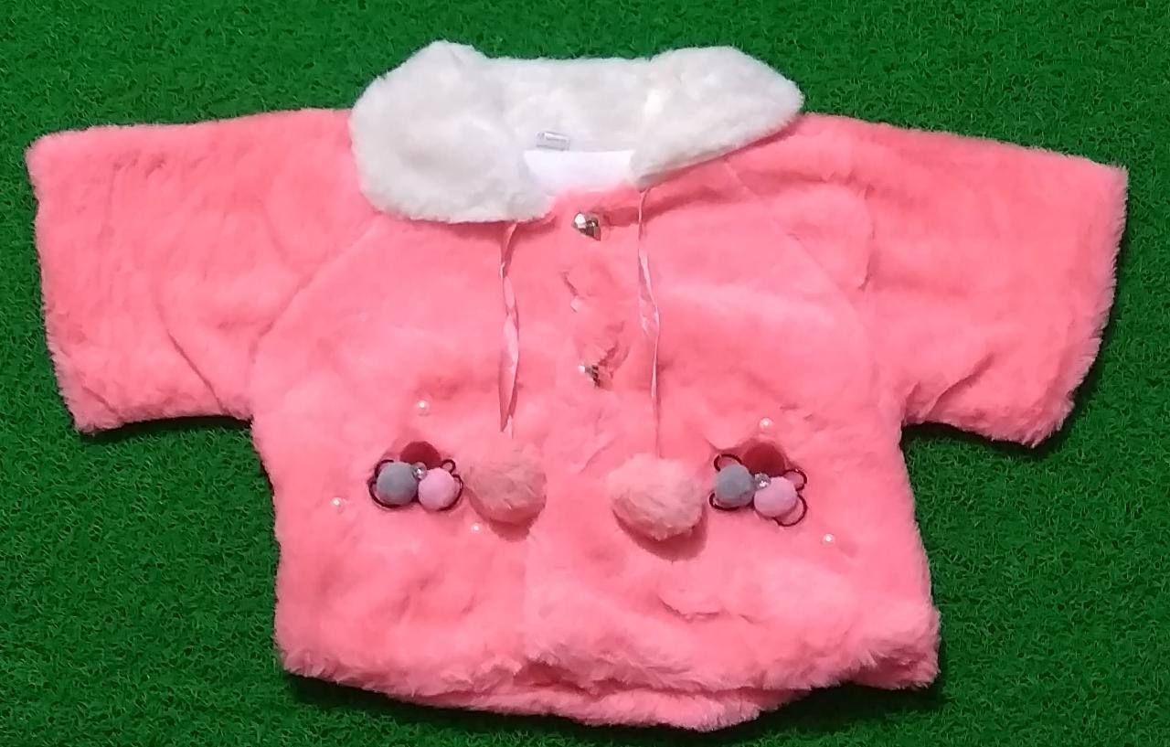Kids Jacket - Cotton, Size L/xl/xxl, Multicolour | Half Sleeves Design, Ideal For Girls Aged 1-3 Years, Soft Fur Material