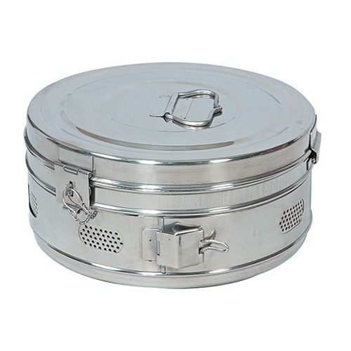 Dressing Drum - Stainless Steel, 250-300mm Diameter, 150-200mm Height, 2-3kg Weight | Removable Band, Drop Down-Hasps, ISO 13485 Compliant
