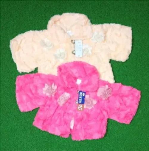 Kids Win - Velvet Fur Jacket, Sizes L, Xl, Xxl | Multicolour Half Sleeves Design For Girls, Ideal For Ages 0-2 Years