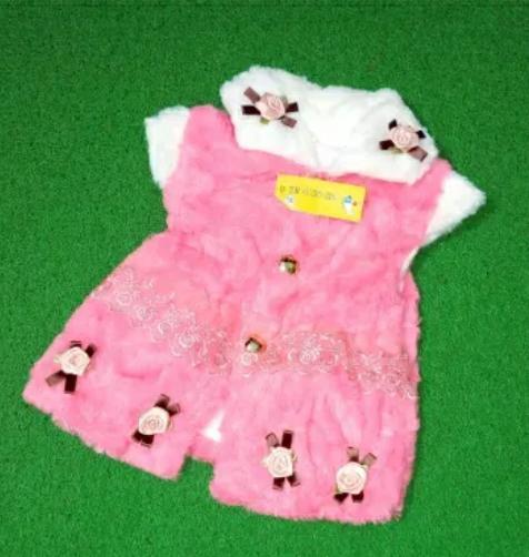 Kids Frock - Velvet, Size 16, 18, 20 | Multicolour, Suitable For Girls Aged 0-2 Years, Imported Frock With Fur Jacket