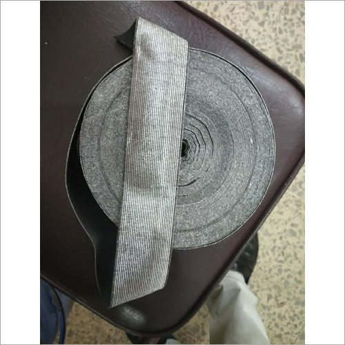 Silver Lurex Elastic Tape - Synthetic Woven Fabric, 2 Inch Width, Tailored for Garments & Athletic Apparel, Moisture Resistant & Stretchable