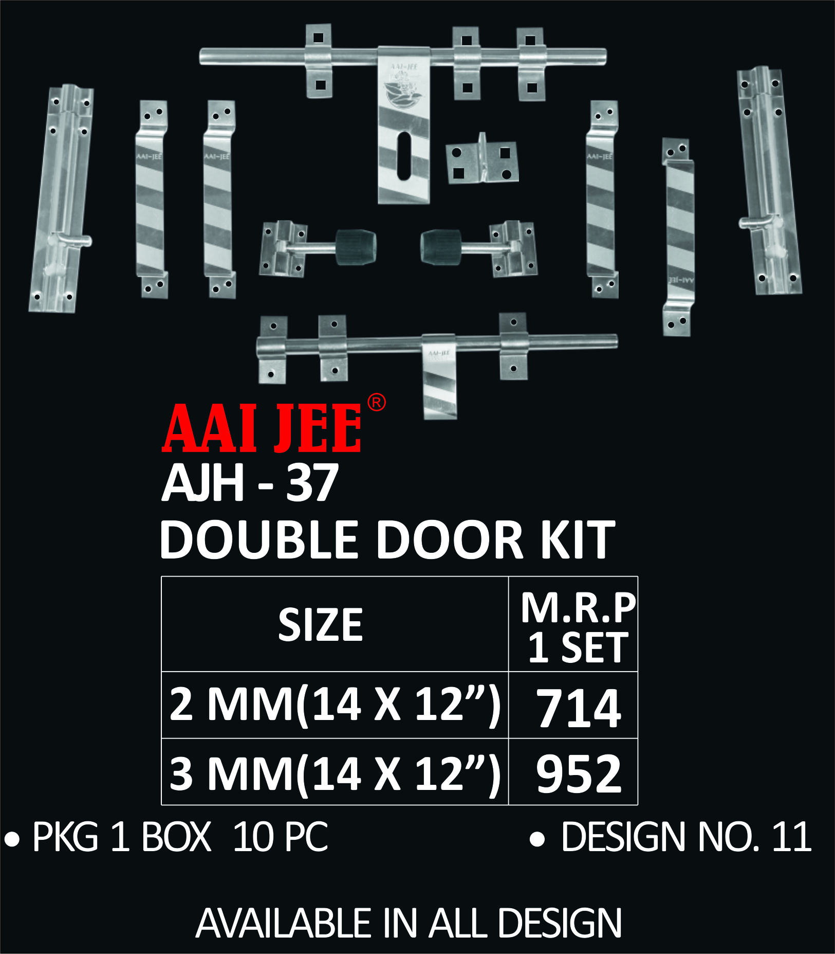 S.s Glossy Double Door Kit 3mm