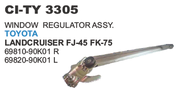 Window Regulator Assy Toyota Land Cruiser - Durable Automotive Assembly | Vehicle Type: 4 Wheeler, Warranty Included