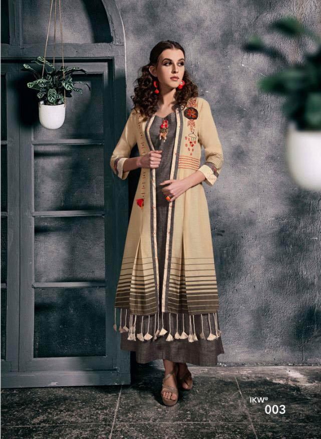 Spring Desire Vol-1ikw Jacket Style Printed Long Kurtis