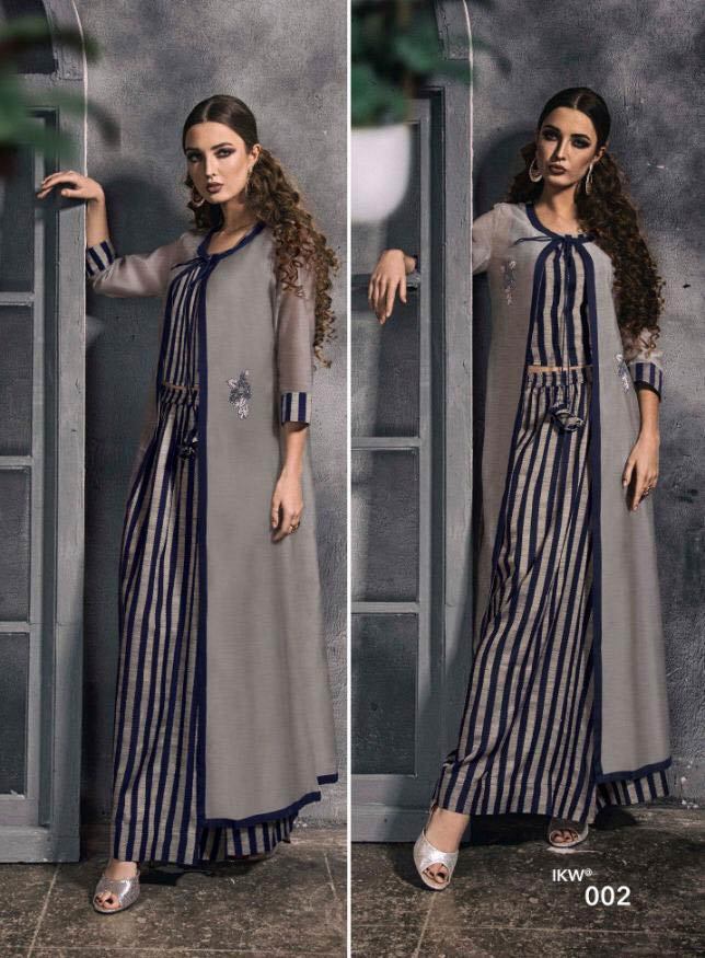 Spring Desire Vol-1ikw Jacket Style Printed Long Kurtis