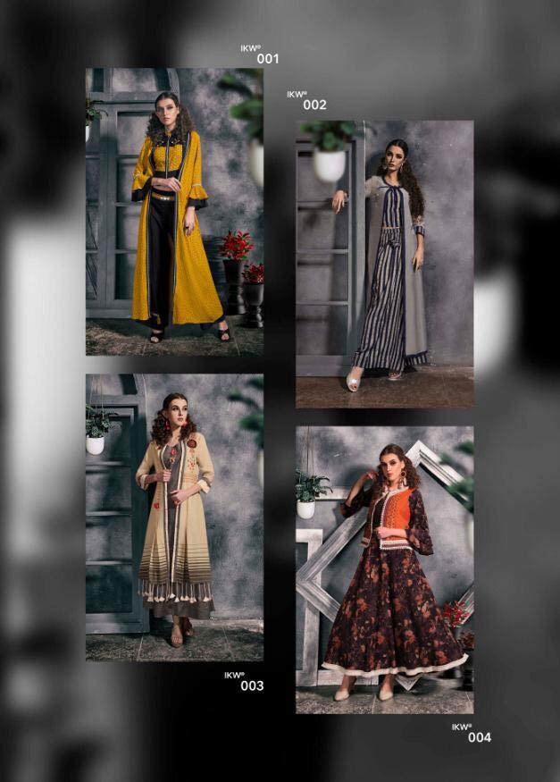 Spring Desire Vol-1ikw Jacket Style Printed Long Kurtis