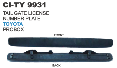 Tail gate License Number Plate Toyota