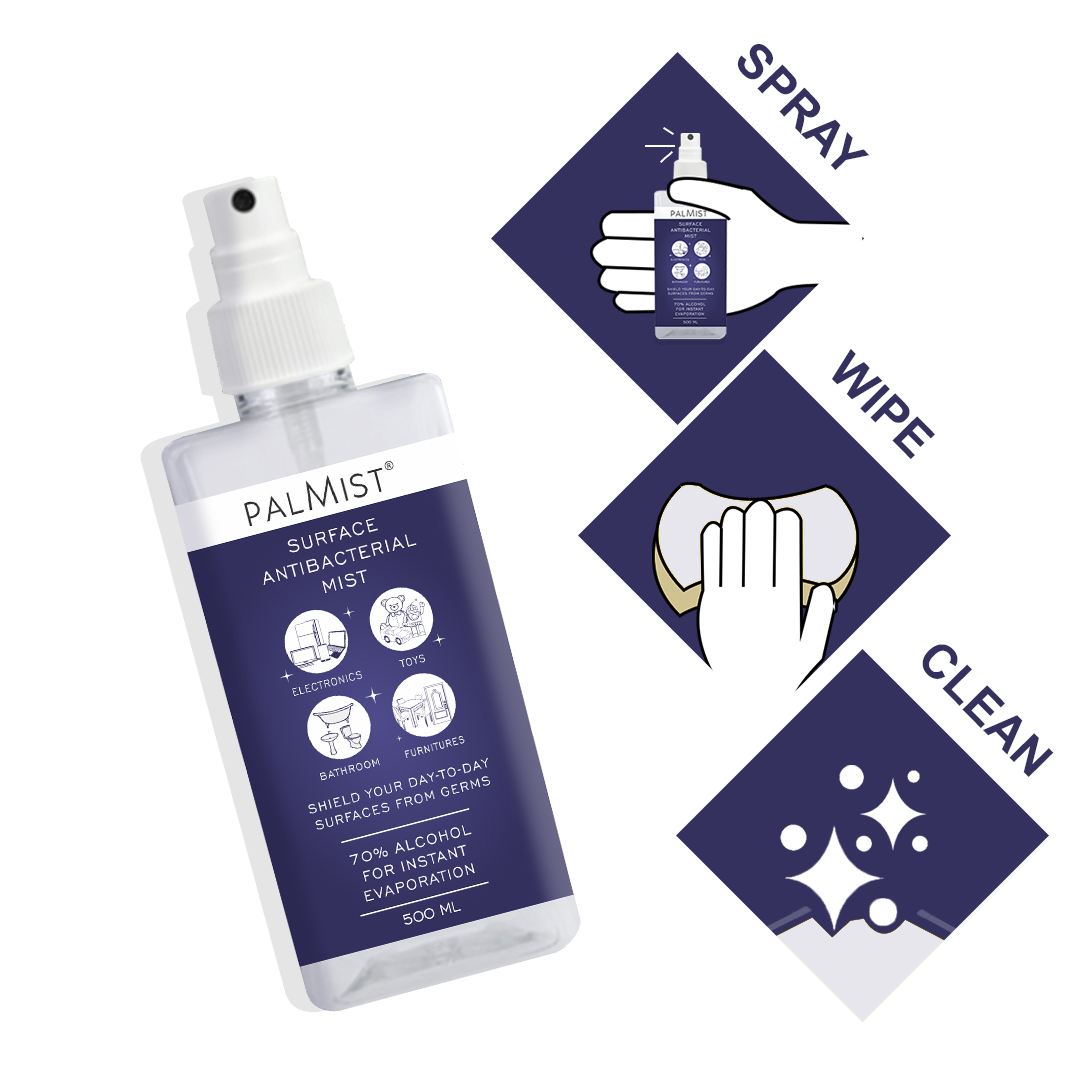 500ml Surface Disinfectant Spray - Colourless, 70% Alcohol Formula, Shelf Life Of 36 Months | Kills 99.9% Germs, Bleach-free, Trusted Germ Reduction Formula