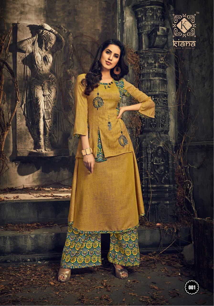 Summer Elegance Kiana Two Tone Embroidery Interlock Kurtis