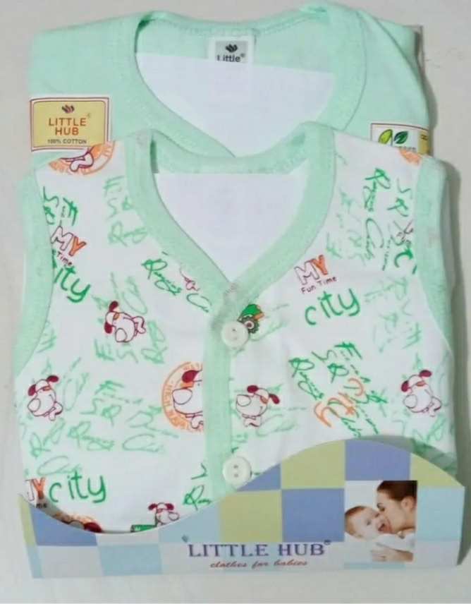 Baby Set - Cotton Half Suit 2pcs Set, 0 Size For Newborns In Multi Color | Ideal For 0-6 Months Age Range