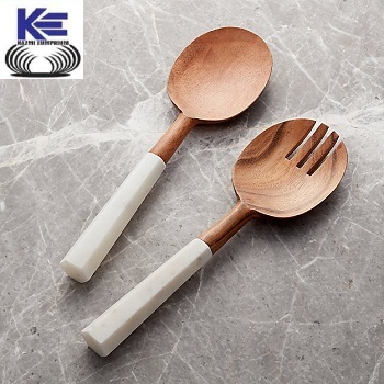Marble Handle Salad Server Set