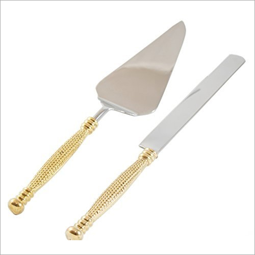 Cake Server set with brass handle