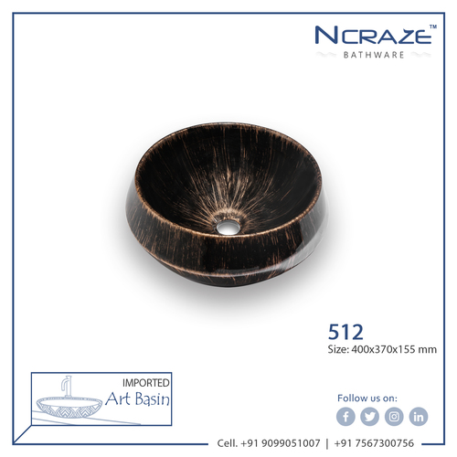 Decorative Gold Shaded Black Color Wash Basin
