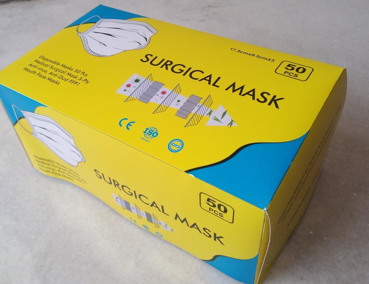 3 Ply Surgical Mask - Non-woven Fabric, Breathable Protection, Secure Fit, Fluid Resistant, Comfortable For Extended Wear