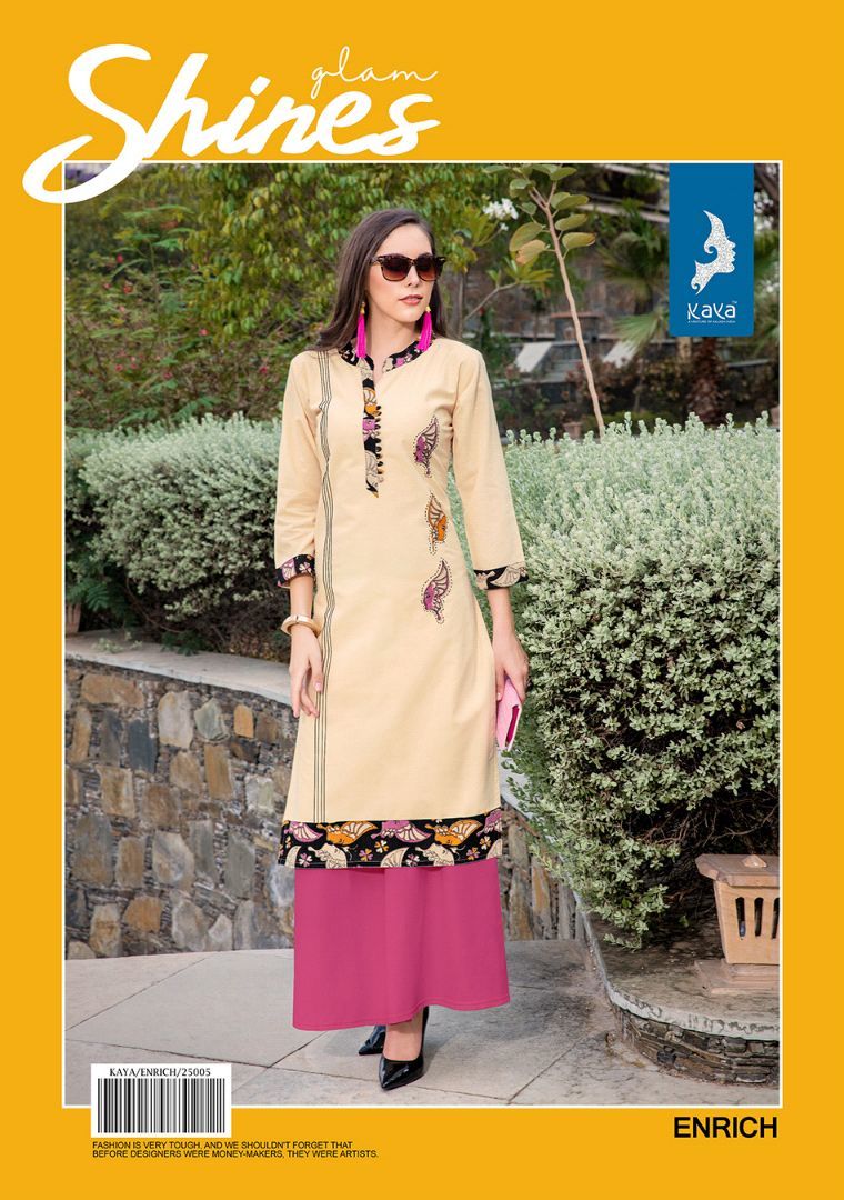 Enrich Cotton Kurtis Catalog Design By Kaya - Cotton Fabric, Sizes M(38), 3xl(48) | For Ladies, Suitable For All Seasons
