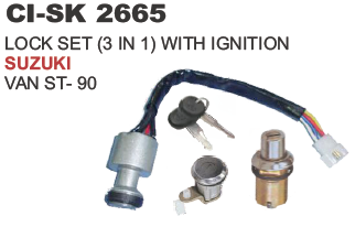 Lock Set 3 In 1 With Ignition Suzuki Vehicle Type: 4 Wheeler
