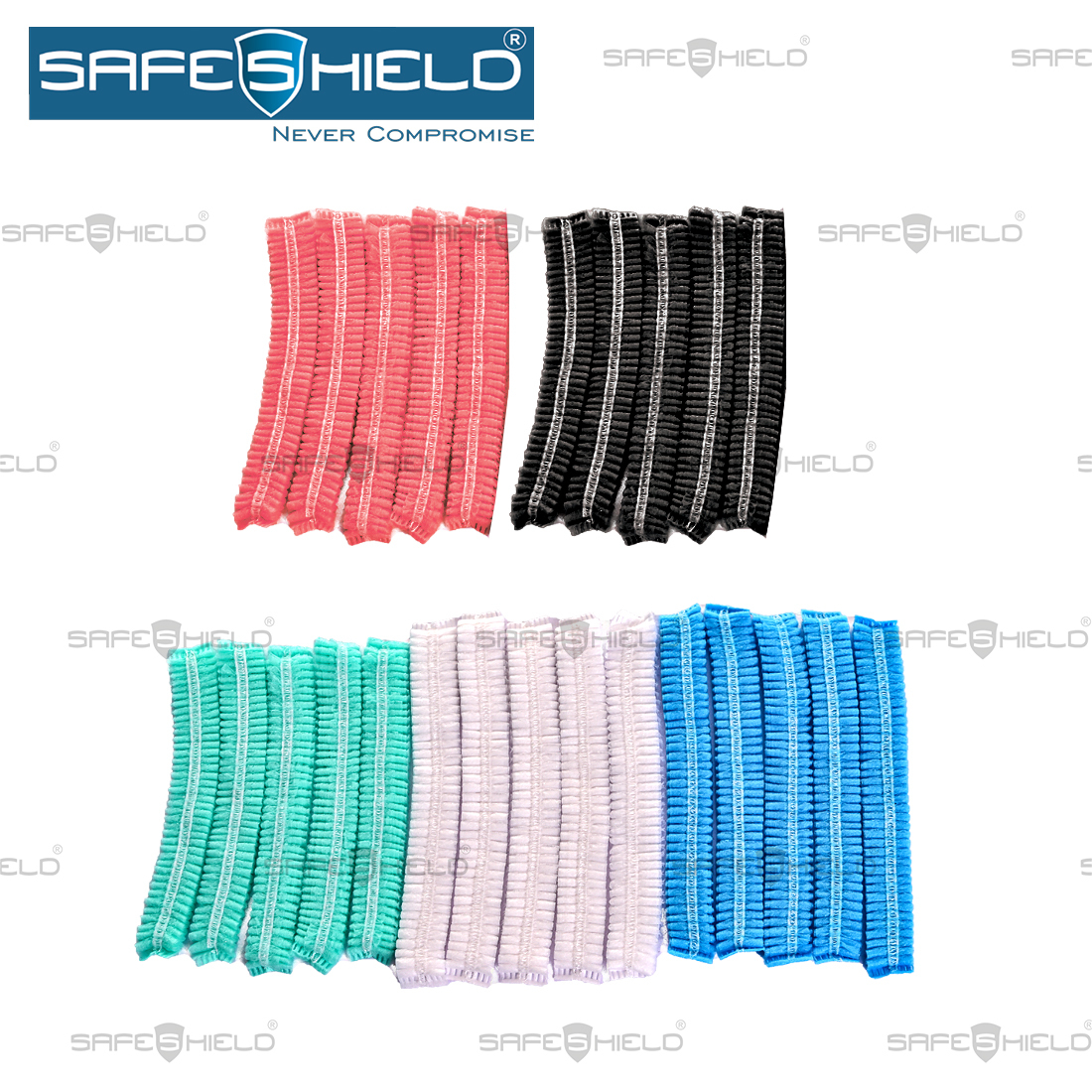 Disposable Bouffant Cap - Non-woven Material, Sizes 16'', 18'', 21'', Light Blue Color | Hygiene Safety, Disposable, Comfortable, Convenient
