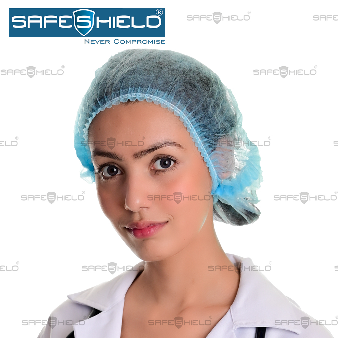 Disposable Bouffant Cap - Non-woven Material, Sizes 16'', 18'', 21'', Light Blue Color | Hygiene Safety, Disposable, Comfortable, Convenient