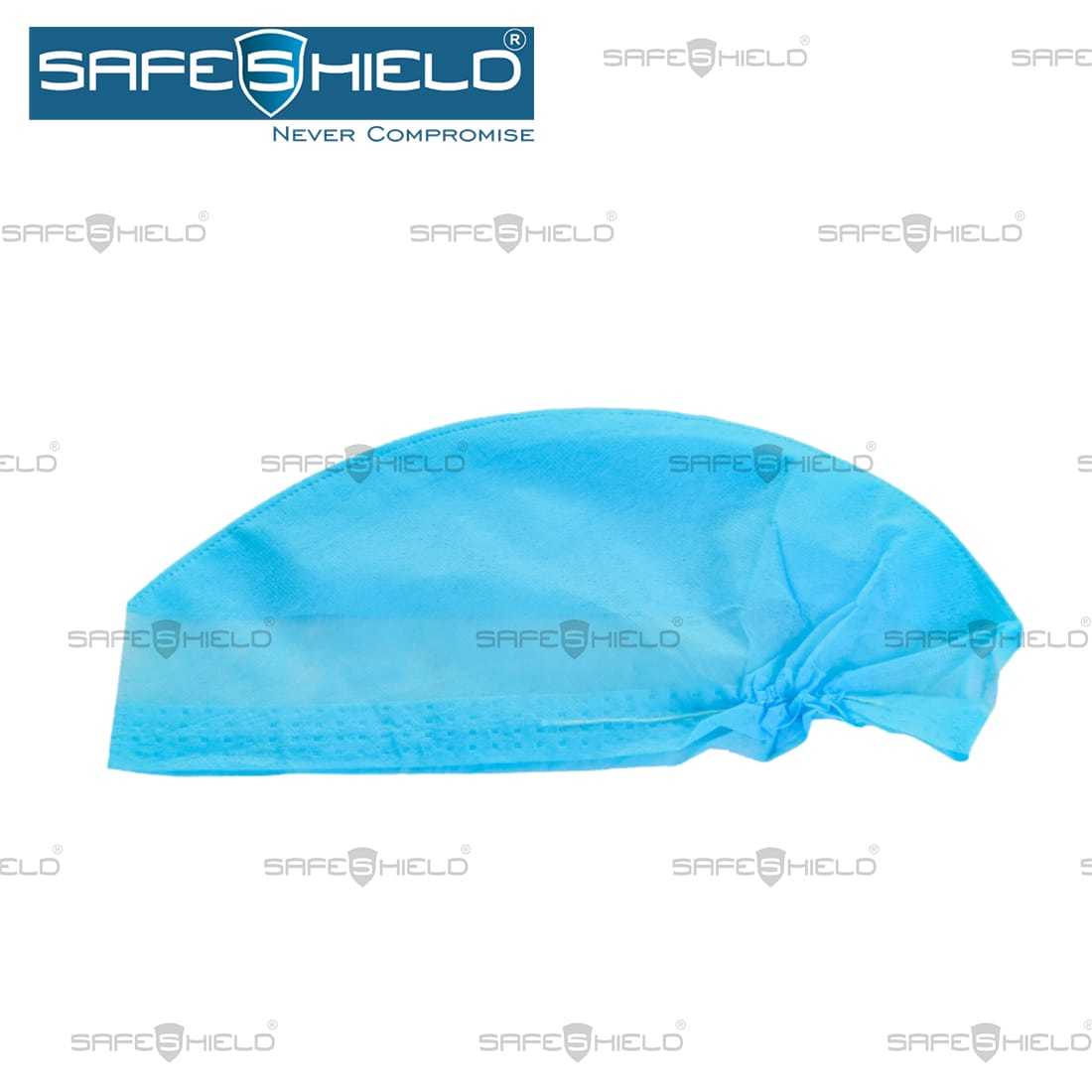 Disposable Surgeon Cap - Cotton, Polypropylene, Polyester | Free Size, Light Blue, Multi-layer, Hygiene Protection, 100pc/pack