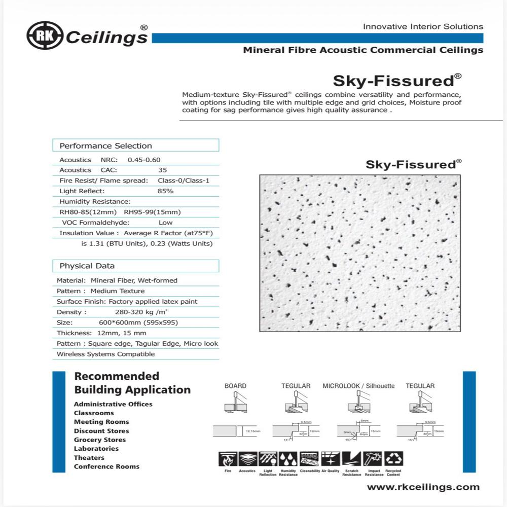Acoustic Ceiling Tiles - Color: White