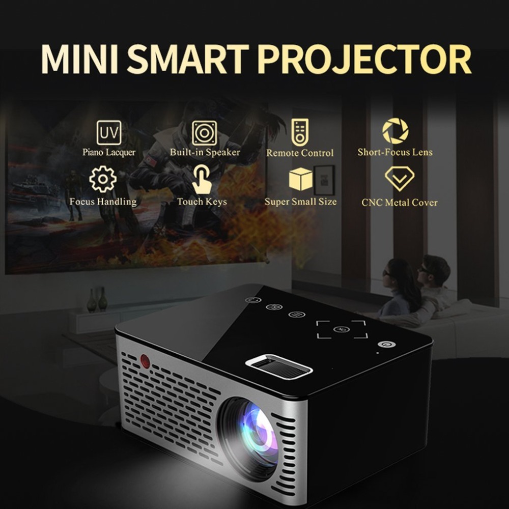 T200 Pocket Mini Led Lcd Projector Touch Sensitive Buttons Home Theater Cinema Hdmi Av Usb Projector Smart Tv