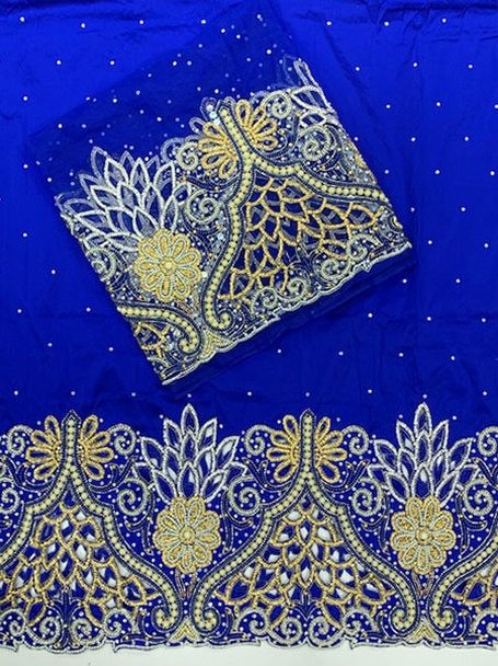 Best Beaded George Lace Wrapper With Blouse