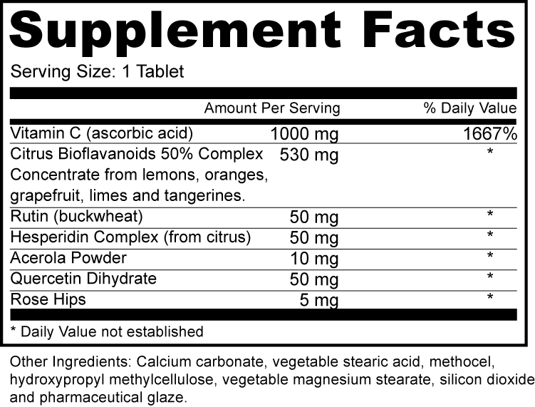 Vitamin C 1000mg Complex Tablets/ Capsules (Third Party Manufacturing) Dosage Form: Tablet