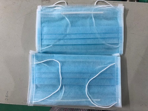Disposable 3 Ply Mask - Non Woven & Meltblown Fabric, Standard Size, White/Green/Blue Color, Bacterial Filtration Efficiency 95%, Face Protection