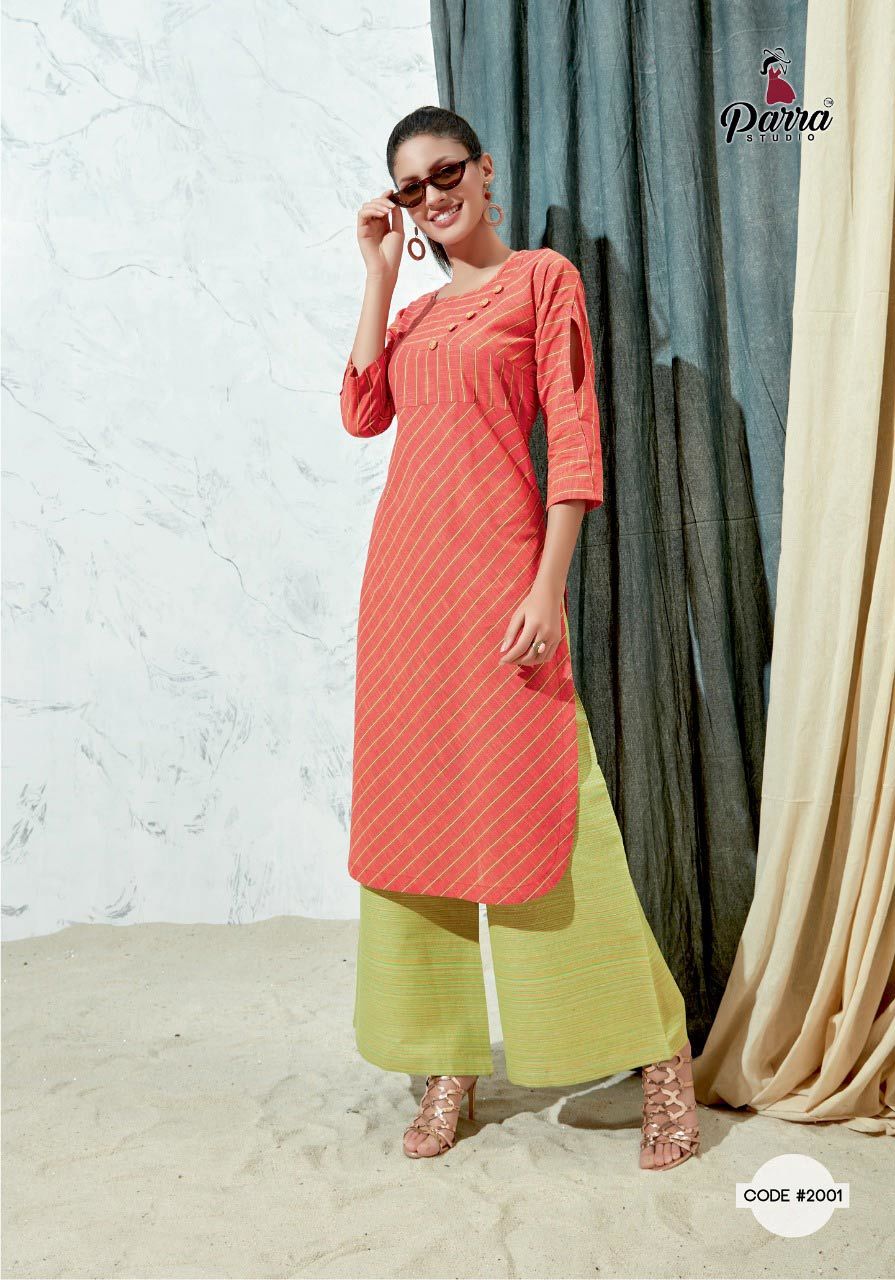 Firoza Linen Cotton Top With Multi Lined Pure Cotton Palazzo - Sizes M To 3xl, Ideal For All Seasons