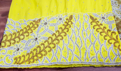 African Attire Nigerian George Wrapper Beaded Stone Tulle George Fabric With Blouse