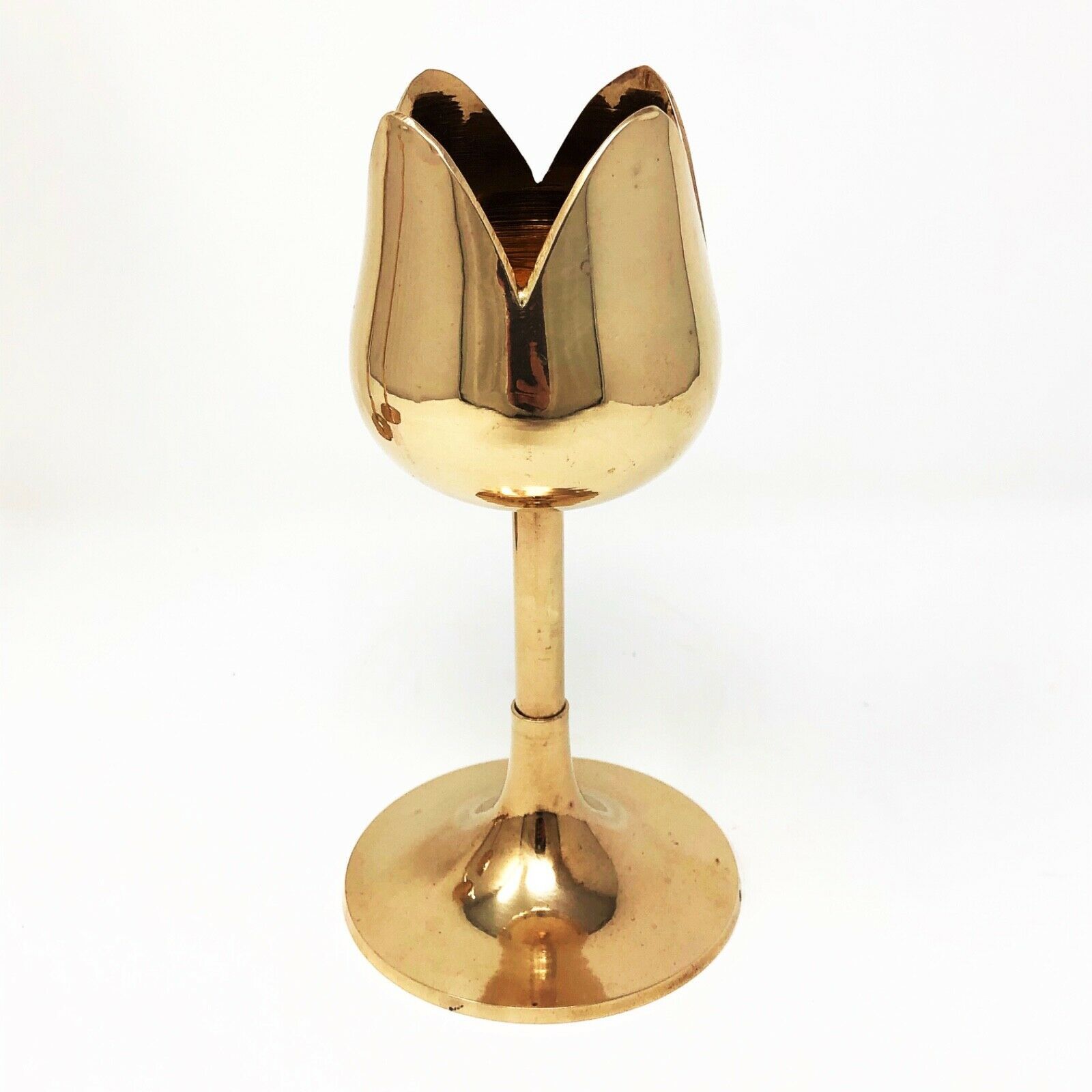 Solid Brass Tulip Candle Holder Set
