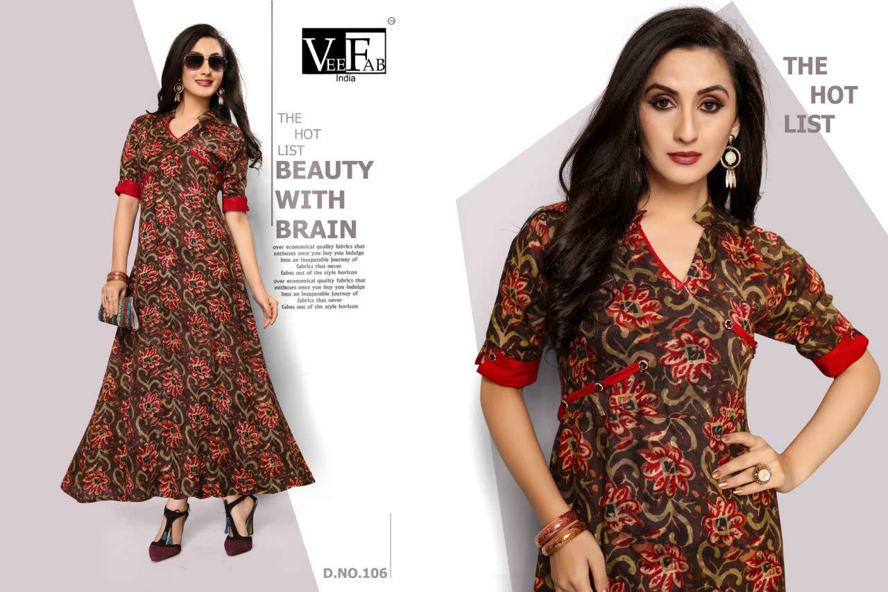 Spring Flamingo Veefab Rayon Print Wholesale Kurti