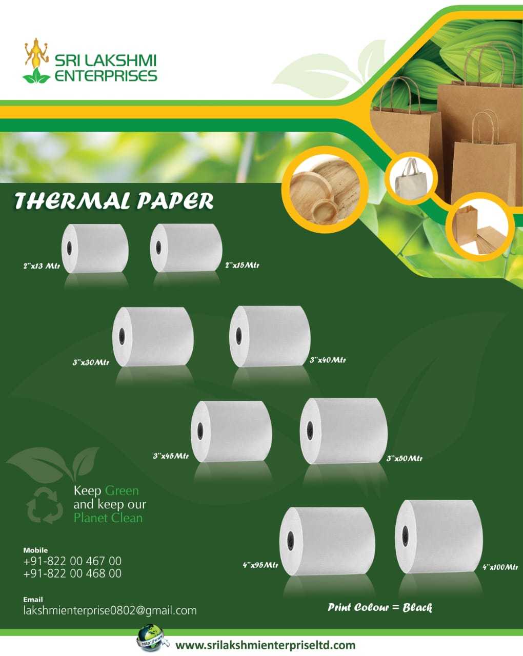 Thermal Paper Roll - Thermal Paper, 1-inch Core Diameter, Variable Length And Width | Crisp Text, Durable Paper, High Quality, Thermal Printing