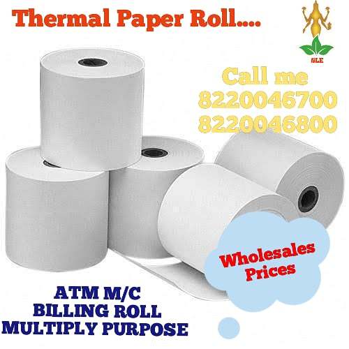 Thermal Paper Roll - Thermal Paper, 1-inch Core Diameter, Variable Length And Width | Crisp Text, Durable Paper, High Quality, Thermal Printing