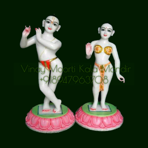 Eco-Friendly Iskcon Radha Krishna Marble Murti