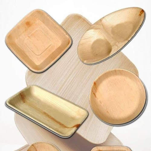 Areca Plates - Areca Leaf Material, Square Shape, Multiple Sizes, Brown Color | Biodegradable, Eco-friendly, Disposable, Lightweight, Versatile