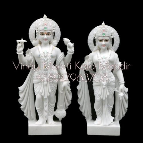 Makrana Marble Vishnu Laxmi Idols