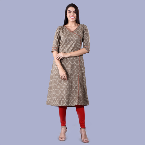 Grey Ladies Calf Length Kurti