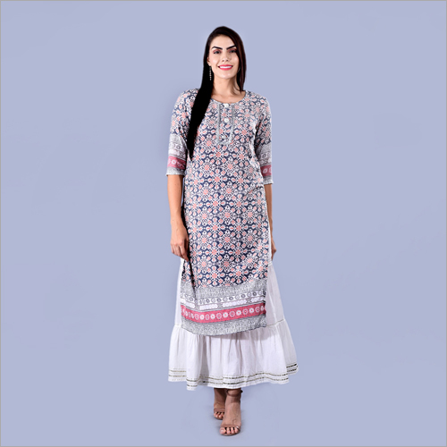 No Fade Ladies Ethnic Printed Kurti