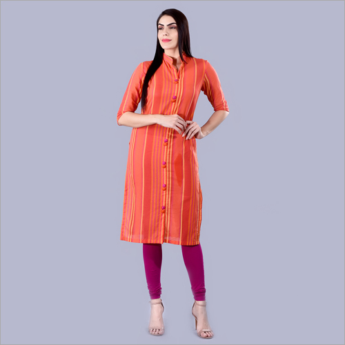 Orange Ladies Traditional Kurti