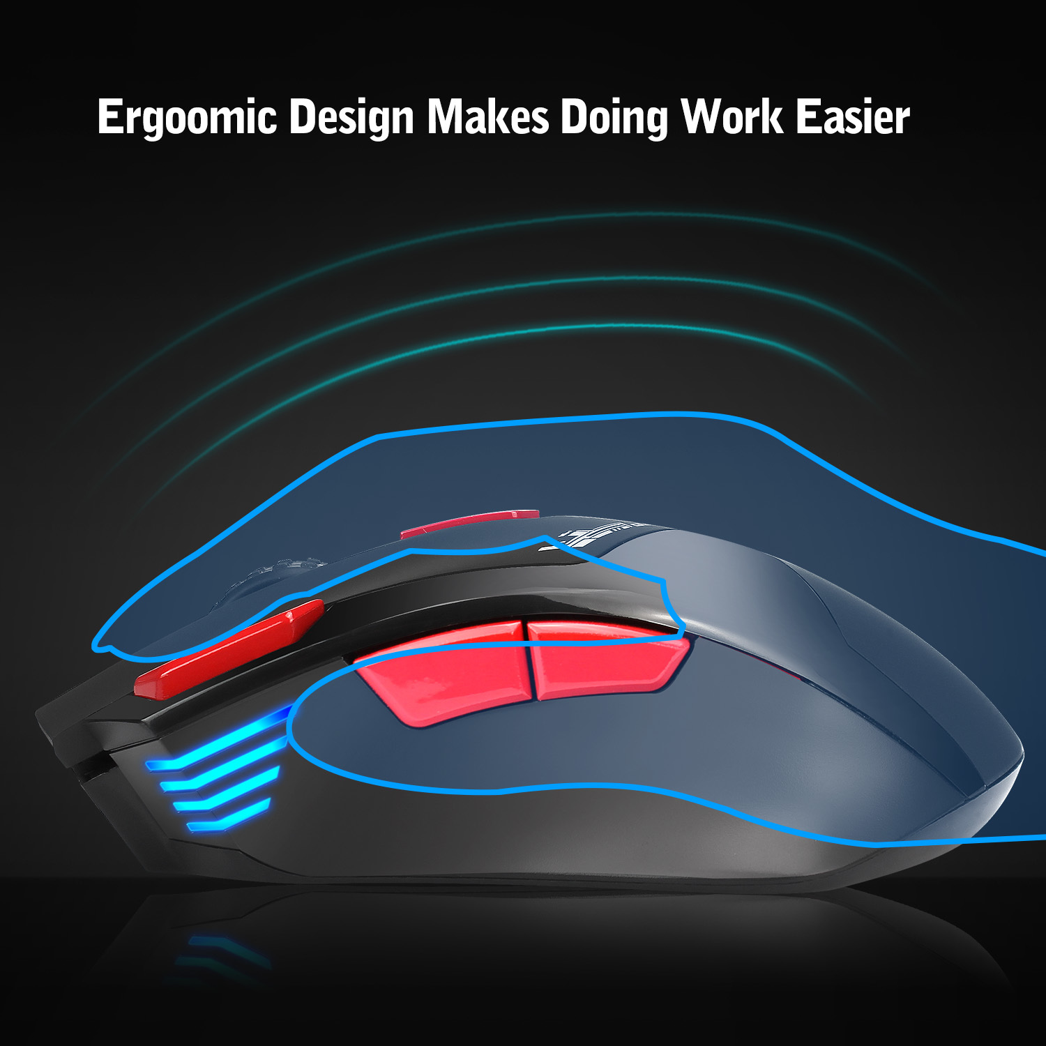 T88 Wireless Gaming Mouse With Seven Buttons And Seven Colors Use 1pcs Rechargeable 14500 3.7v Lithium Battery. Built-in Rechargeable Lithium Battery