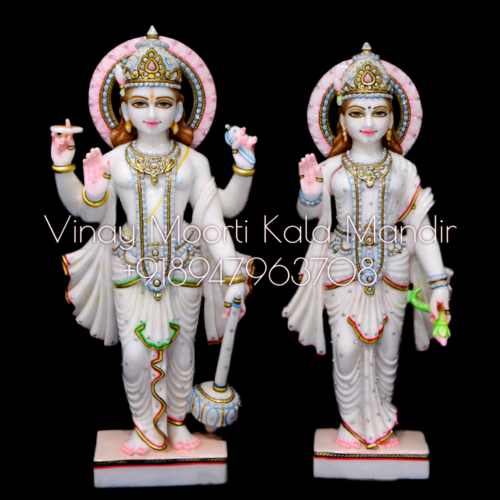 Durable Vietnam Marble Vishnu Lakshmi Statue